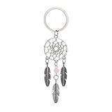 Hemlock Keychain, Feather Bag Ring Ornaments Car Key Chain Pendant (Pink)