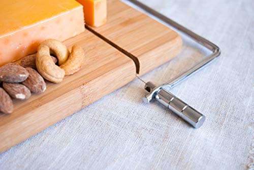 Topline Bamboo Cheese Board with Wire Slicer