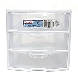 Sterilite 20738006 3 Drawer Clear Mini Unit