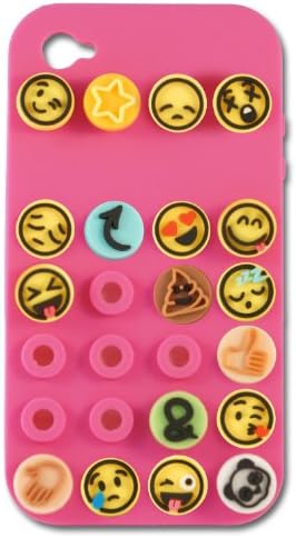Emoji Icons iPhone 4/4S Cell Phone Case, Pink