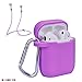 Deke Compatible Apple airpods Wireless Bluetooth Earbuds case. Airpod Buds Cases Full Protective Cover Portable Bud Silicone Skin with Anti-Lost Hooks/Strap. Airbuds Skins Set. Audifonos (Purple)