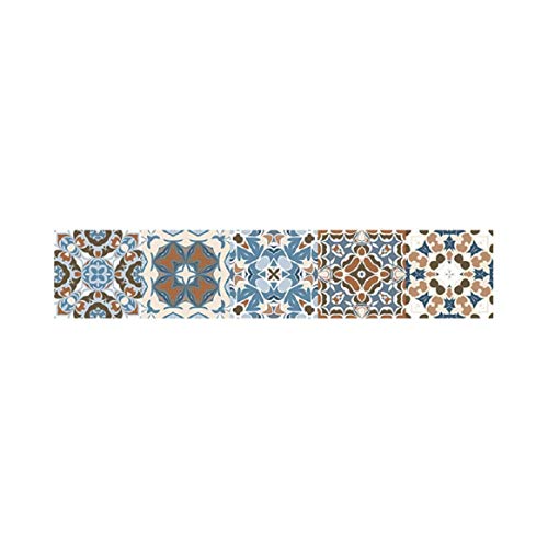 Wall Tile Peel and Stick, Moroccan Style PVC Refurbished Wall Stickers Self-Adhesive Home Decor (CC)