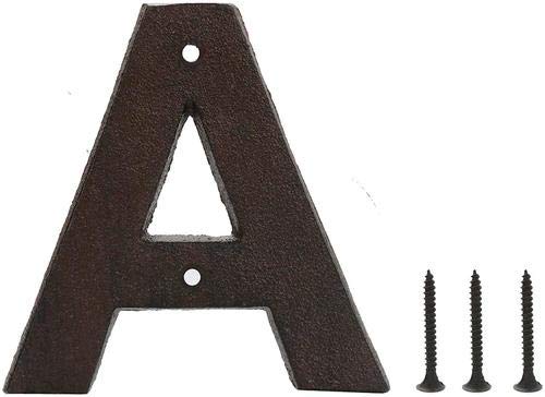 5 Inch Cast Iron Door Letter - Brown - A