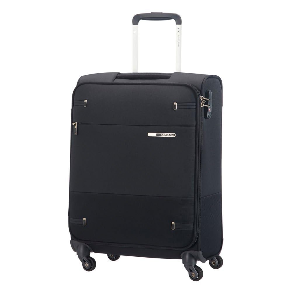 Samsonite Base Boost - Hand Luggage Suitcase 55 x 40 x 20 cm, Soft Luggage Cabin Trolley Suitable for Most Airlines, Including Ryanair & easyJet, TSA Lock, Lightweight, 39 L, Black