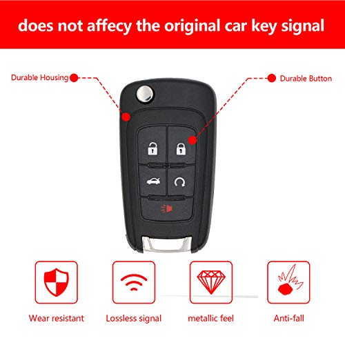 Keyless Remote 5 Button Flip Car Key Fob for Vehicles That Use FCC OHT01060512 Replacement for part numbers: 13504199, 20979468, 13574863, 13500221, 5912545 Fits 2010-2017 Buick Allure Encore Lacrosse