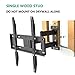 WALI TV Wall Mount Bracket Full Motion Articulating Extend Arm for Most 23-55 inches LED, LCD, OLED Flat Screen TVs up to 99lbs VESA 400x400mm with Tilting for Display (FTM-1), Black