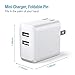 POWERADD USB Wall Charger,24W Dual Port 5V/2.4A Charger Slim Adapter with Foldable Plug and SmartID Technology, invisible Light for iPhone XR/XS/X/XS Max/Plus,iPad Pro Air/Mini, Samsung S4/S5 and More