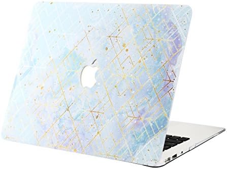 Unik Case - Graphic Rubberized Hard Case for Macbook 13" Air A1369/A1466 - Gold Line Light Blue