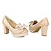 Charm Foot Fashion Bows Womens Chunky Heels Pumps Shoes