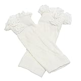 Jelinda Kids Girl's Lace Button Boot Cuffs Toppers Leg Warmer Socks Gifts for Children (white)
