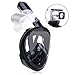 QingSong Full Face Snorkel Mask, Snorkeling Mask for Adults and Kids with Detachable Camera Mount, 180 Degree Large View Free Breath Dry Top Set Anti-Fog Anti-Leak Anti-UV
