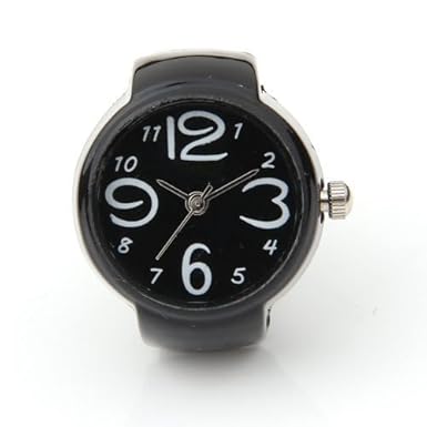 Gleader 22mm Rund Ringuhr Finger Uhr Fingeruhr Uhrenring Metall TOP