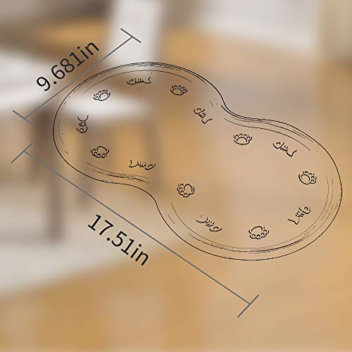 DS Pet Feeding Mat Cat & Dog Mats for Food & Water - Flexible and Easy to Clean Feeding Mat - Non-Slip Waterproof Feeding Mat for Dog Food & Water Bowls Nontoxic Rubber Gray