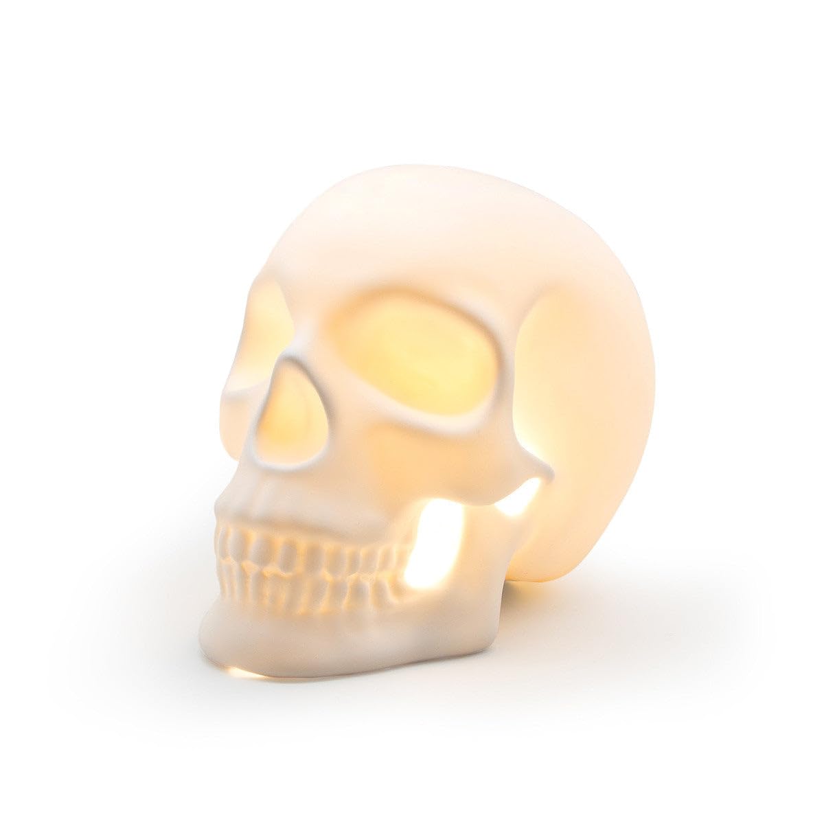 Suck UK Skull Lamp | Ceramic Skull Light | Gothic Home Decor | Lifesize Skeleton Head USB LED Lamp โ image 1