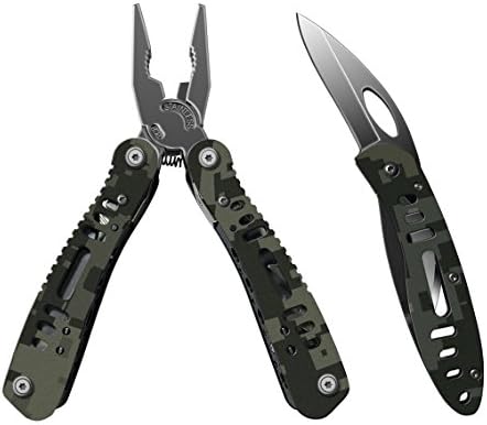Multitool Plier Pocket Tool Kit - Multipurpose Folding Pocket Knife Multi Tool โ Pliers Multi Tools Gift Set Camo