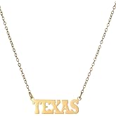 Uplift Us Marketplace Texas State Pendant Letter Name Necklace 18K Gold Plated Stainless Steel Statement Jewelry for Women High Polished Finished Charm Any Occasion Gift Idea