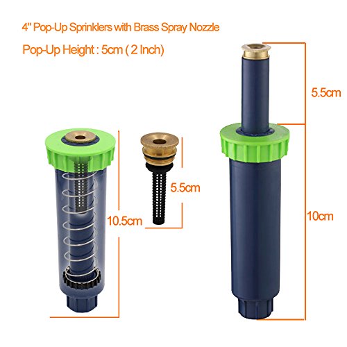 ASNOMY 4" PopUp Sprinklers with Brass Nozzle, pop up irrigation