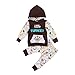 Newborn Baby Boy Girl Floral Long Sleeve Hoodie Tops Pants Clothes Set(12-18 months, brown)