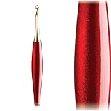 Furls Odyssey Crochet Hook 14k Gold Plated Tip, Red Ergonomic Handle I - 5.5mm