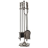 Uniflame, F-1634, 5pc Bronze Fireset with Ball Handles and Pedestal Base