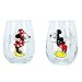 Disney Kissing Mickey and Minnie Mouse Couples Stemless Glasses, Set of 2, 15 ounce