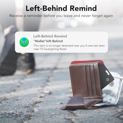 Wallet Tracker Card 2-Pack [Apple MFi Certified], Air Tracker Tag Works with Apple Find My (iOS Only), IP68, Rechargeable Bluetooth Tracker Card for Wallet Luggage Suitcase, Bag, Passport, Black