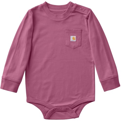 Carhartt Unisex Baby Long-Sleeve Bodysuit, New Violet Quartz, 6 Months at Amazon
