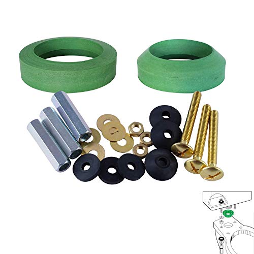 Universal Tank To Bowl Bolts & Gasket Kit, Solid Brass Hardware Kit