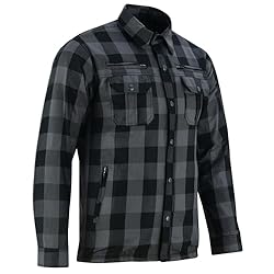 Men Motorcycle Flannel Shirt Sporty Armored Kevlar
