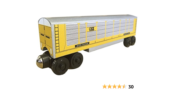 Amazon Com Whittle Shortline Railroad Csx Autorack Wooden Train Car 810001 Toys Games