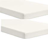 Dudu N Girlie Next to Me Crib Fitted Sheets 51x85 Cream Pack 2