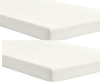 Dudu N Girlie Next to Me Crib Fitted Sheets 51x85 Cream Pack 2