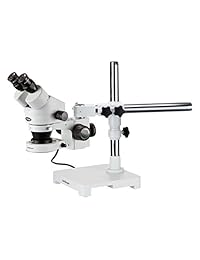 AmScope SM 3BX 80S microscopio profesional binocular estéreo con zoom, ocular WH10x, aumento de 3,5X 45X, objetivo con zoom 0,7X 4,5X, anillo de 80 ledes, base de soporte individual, 90 volt   265 volt, incluye lente Barlow de 0,5x