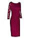 OUGES Women's 3/4 Sleeve Lace Cocktail Party Dress(Wine,XXL)
