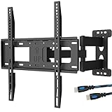 WALI TV Wall Mount Bracket Full Motion Articulating Extend Arm for Most 23-55 inches LED, LCD, OLED Flat Screen TVs up to 99lbs VESA 400x400mm with Tilting for Display (FTM-1), Black