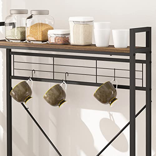 IBF Kitchen Bakers Rack, Industrial Microwave Oven Stand, Wood and