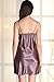 Awaye Satin Nightgown with Robe Solid Lace Silk Like 3/4 Sleeve Night Gown Two Piece Suit Short Slip Sleepwear Purple L