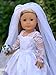 DreamWorld Collections Princess Kate - 4 Piece 18 inch Doll Outfit - Royal Wedding Dress with White Shoes and Tulle Veil - (Doll Not Included)