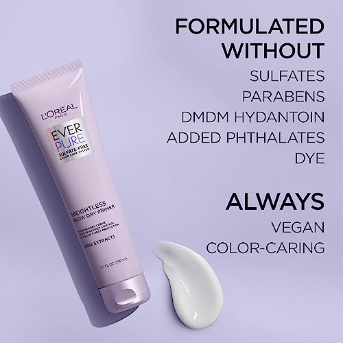 L'Oreal Paris Blow Dry Primer for 48 HR Frizz Control, Sulfate Free, EverPure 5.1 fl oz
