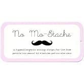 No mo-stache Wax Strips for Lip and Face - Hair Removal Kit - 40 Travel Friendly Individual Use Strips - Vegan - Paraben Free - Safe for All Skin Types - For Women - Shark Tank Product