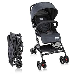 Luvlap Cruze Stroller Pram with Compact Tri-fold, Black