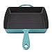 Zelancio Cookware 10-Inch Enameled Cast Iron Square Grill Pan, Perfect for Steak, Grilled Cheese, Paninis and More, Teal