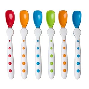 First Essentials by NUK Rest Easy Spoons, Pack of 6 (Color May Vary)