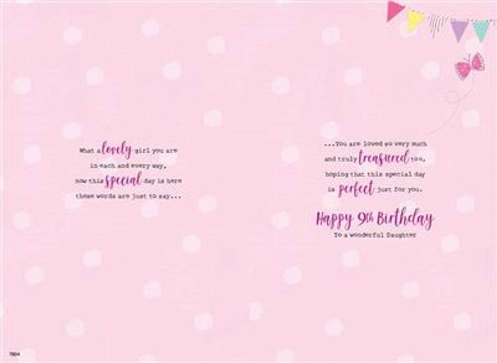 For A Precious Daughter on Your 9th birthday card - 7804 CG, red|brown|gold|grey|blue, 155 x 230 mm - Image 3
