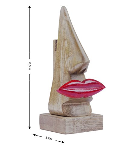 The StoreKing Rakhi Gifts Wooden Handmade Red Lip Shaped Eyeglass Spectacle Holder Display Stand for Girls Women Office Desk Home Décor Gifts (Lip) - Thumbnail 4