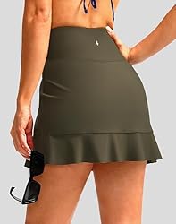 Soothfeel Women's Swim Skirt with Pocket High
