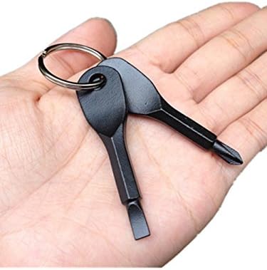 MACHEE EDC Portable Screwdriver Set Tool with Key Ring (Black)