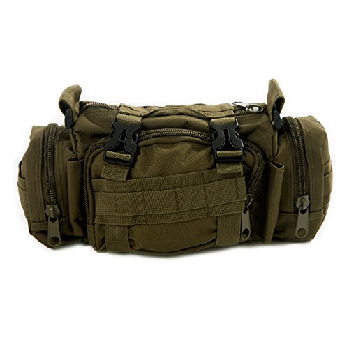 HDE Waist Pack Tactical Deployment Assault Bag Military Chest Sling Gear Molle Duffel Fanny Pack for Outdoor Camping Hiking Travel (Green)