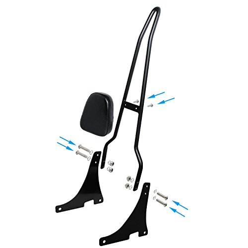 Senkauto Motorcycle Passenger Backrest Sissy Bar Seat Pillion Pad for Harley Sportster XL 883 1200 2004-2019