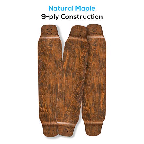 Hi-Na Mountain Board All Terrain Skateboard Kiteboard Cross Country Mountainboard Big Wheel Downhill Longboard All Terrain Longboard Kite Board with Bindings for Cruising and Downhill - Thumbnail 3